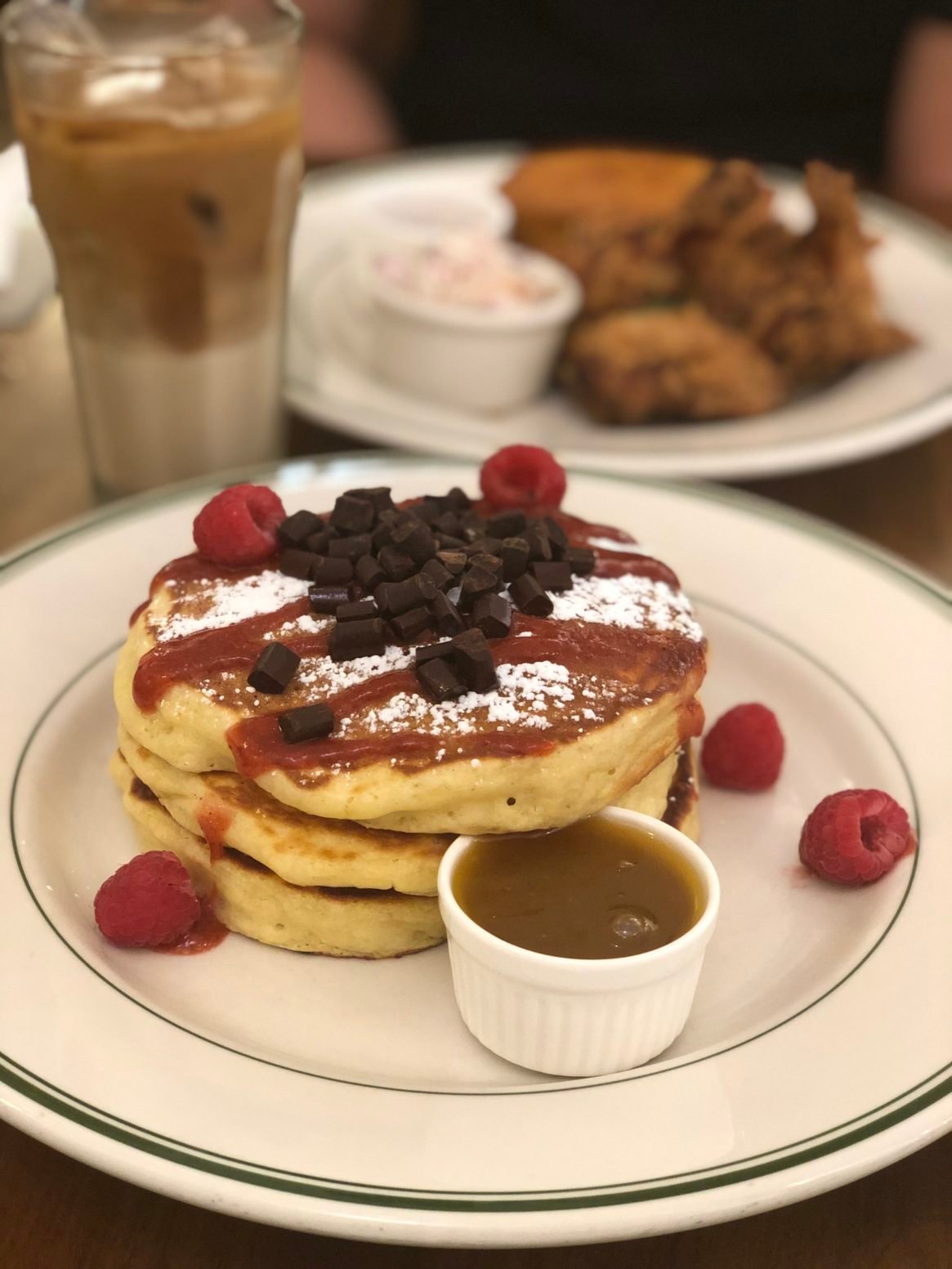 Clinston Street Baking Company Raspberry Chocolate Pancakes